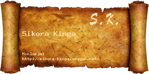 Sikora Kinga névjegykártya